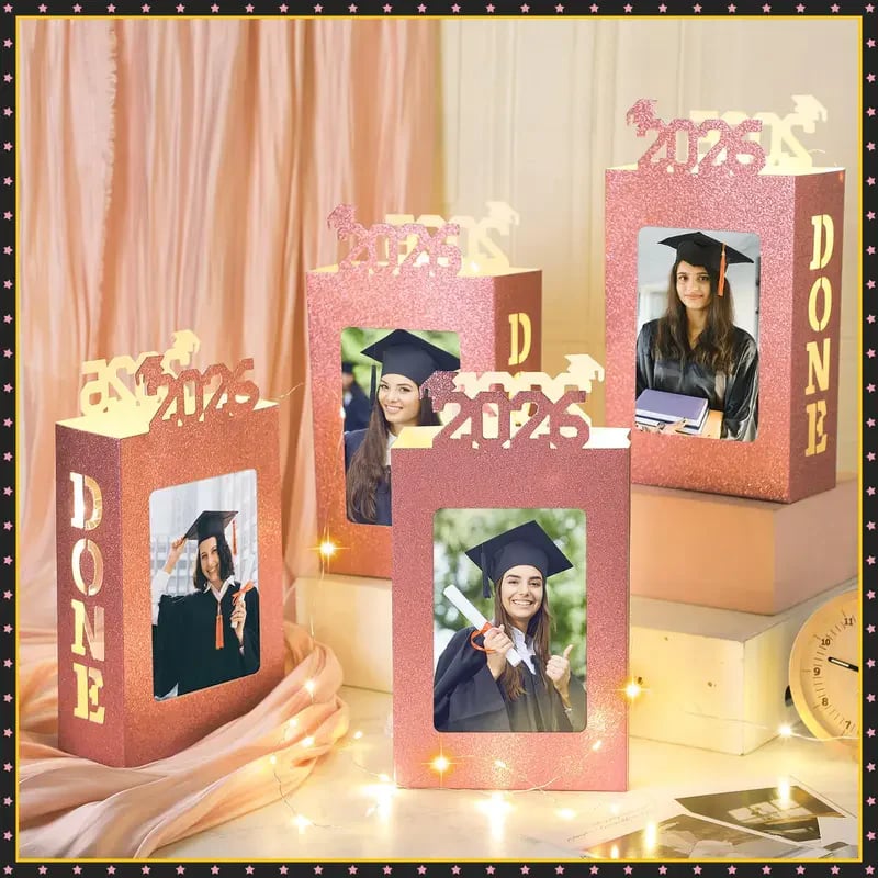 🔥Last Day 49% OFF - 4/8Pcs Graduation Centerpieces for Class of 2026 Fit 4x6in Photo | Fillable Picture Box