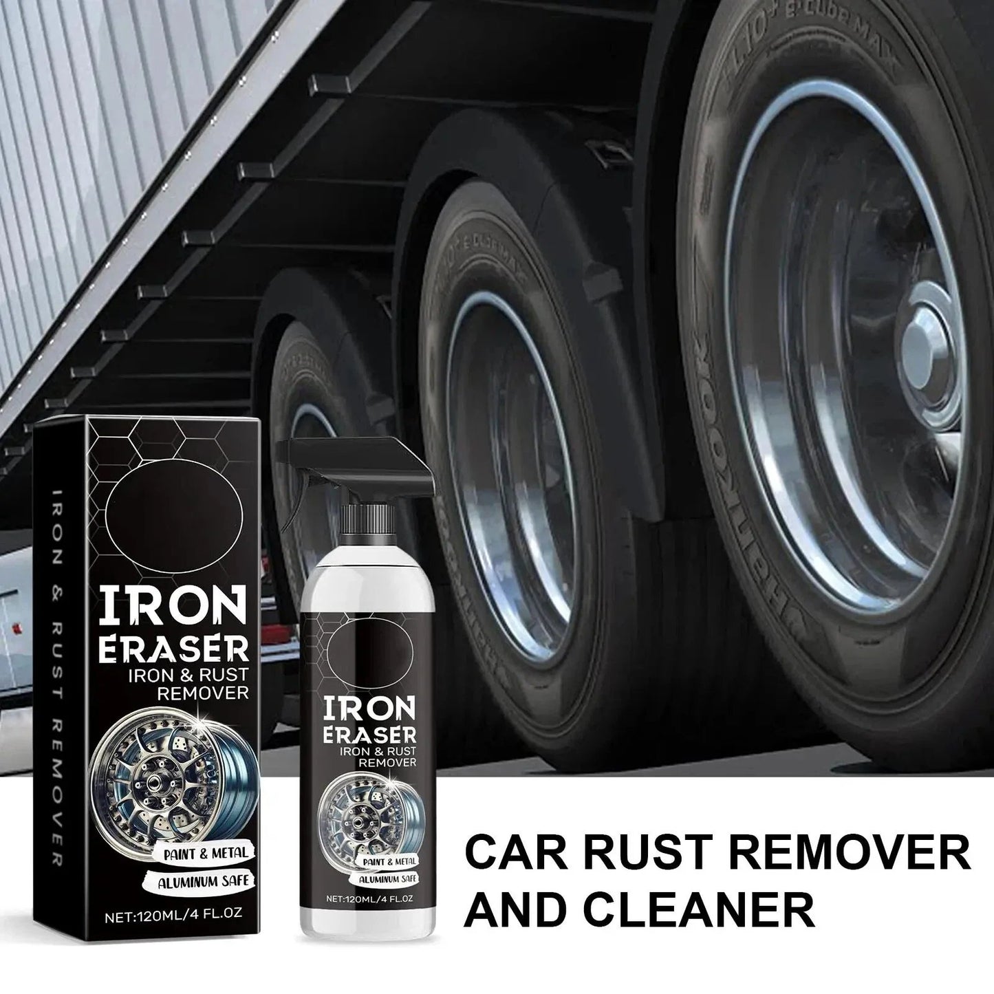 🚘✨️Iron Eraser Spray – 💪🏼Heavy-Duty Iron Remover For Wheel & Paint🏁 | Aluminum-Safe No Damage Restore Gloss✨