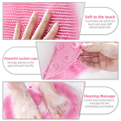 🔥LAST DAY 50% OFF🫧Silicone Shower Foot Scrubber Mat with Wall