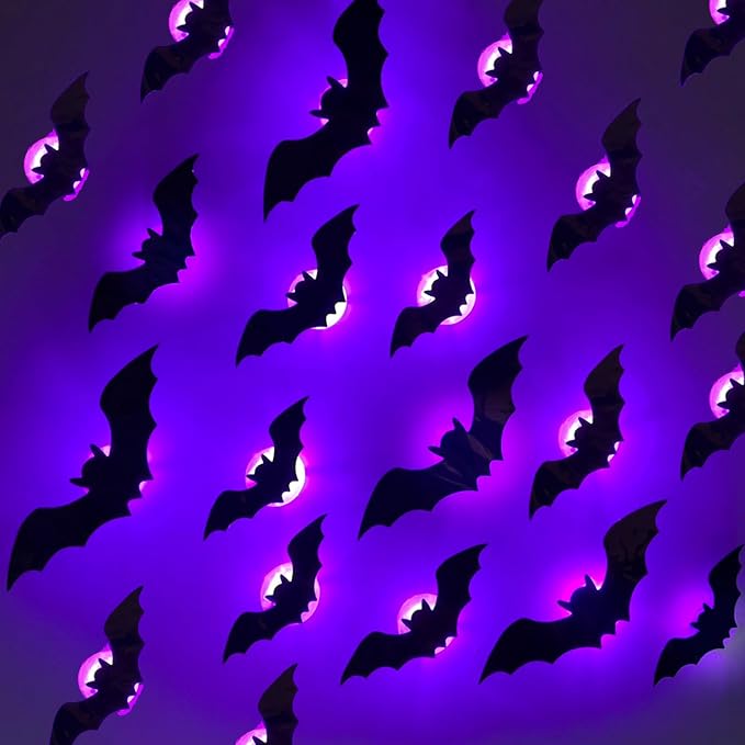 Halloween 3D Lighted LED Flashing Bats