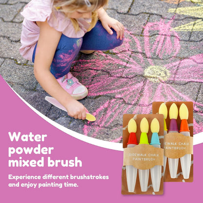 🎨 6Pcs Sidewalk Chalk Paint Brush Set