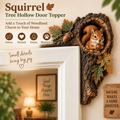 ⏰LAST DAY 50% OFF 🐿️ 3D Chipmunk Tree Hollow Door Topper | Woodland Animal Doorway Decor For Cozy Nature Homes