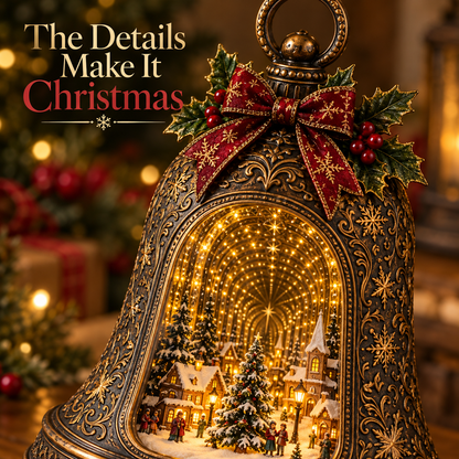 🎄 Christmas Village Infinity Bell – Lighted 3D Holiday Decor