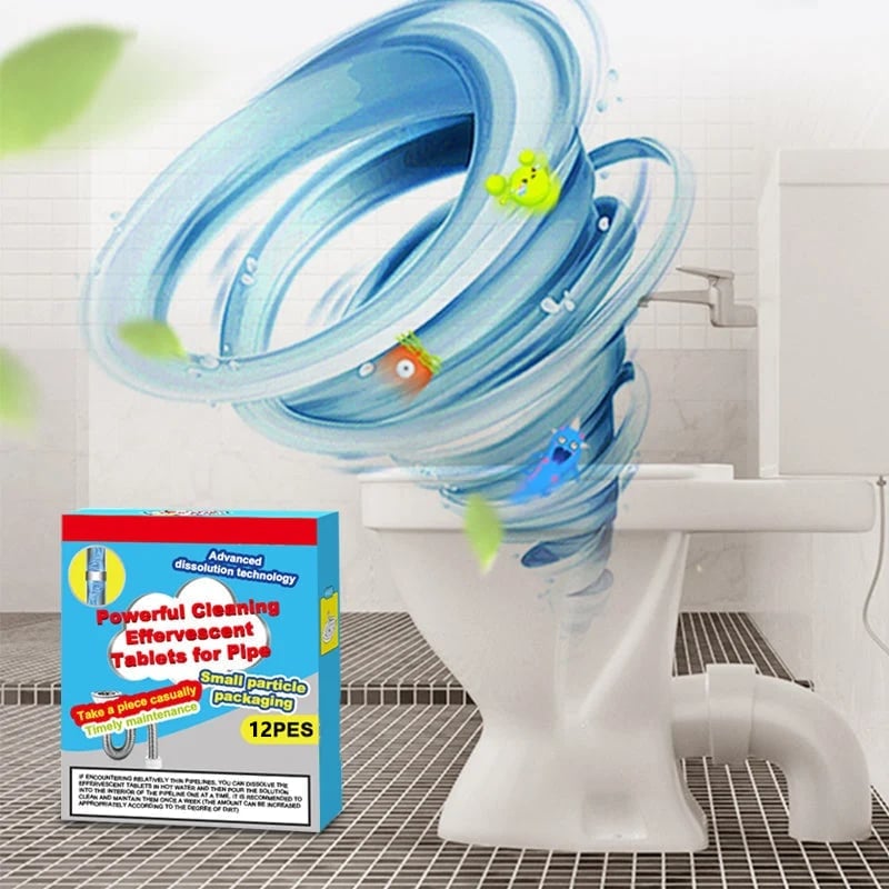 🔥HOT SALE🔥🔥49% OFF ❤️Powerful Cleaning Effervescent Tablets for Pipe, Fast Dissolve Hair Grease Clogs, Deodorizing Antibacterial Pipe Cleaner for Sink Toilet Floor Drain