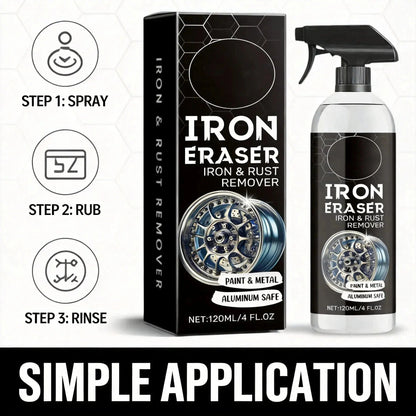 🚘✨️Iron Eraser Spray – 💪🏼Heavy-Duty Iron Remover For Wheel & Paint🏁 | Aluminum-Safe No Damage Restore Gloss✨