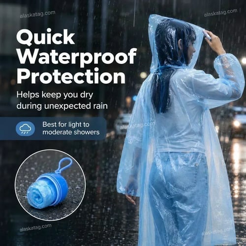 ☔ Portable Compact Raincoat – Pocket Emergency Rain Poncho🛒