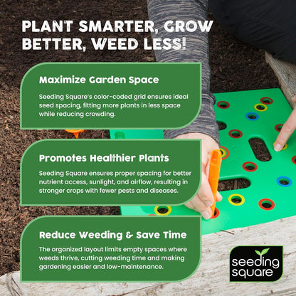 🌿 Seeding Square Garden Spacing Tool – Grow Bigger Harvests with Perfect Plant Spacing Every Time