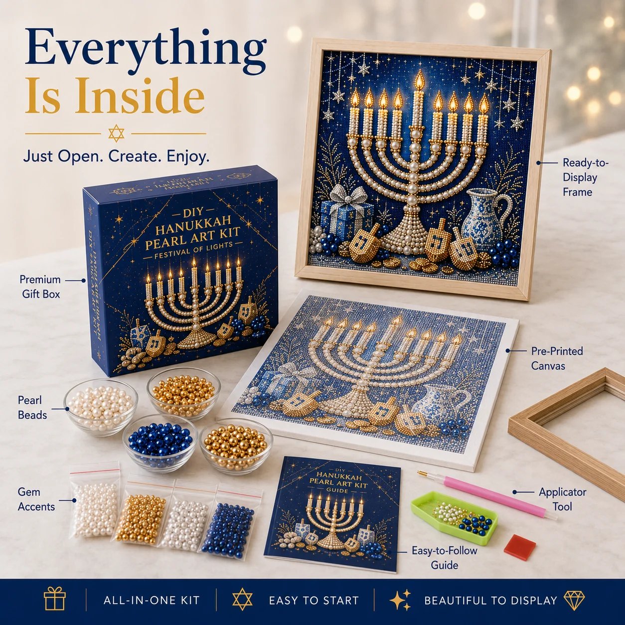 🎁Last Day 49% OFF - 🕎✨DIY Hanukkah Pearl Art Kit(📦Buy 2 Free Shipping)