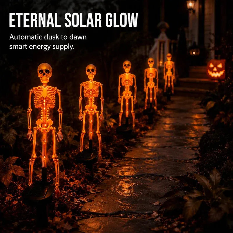 💀 Solar Skeleton Ground Stake Lights | Waterproof Outdoor Halloween Decor Lights