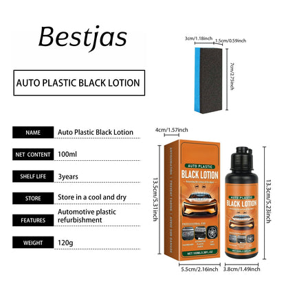 Bestjas Car Plastic Restorer Back To Black Gloss Car Cleaning Products Plastic Leather Restore Auto Polish and Repair Coating Renovator 100ml