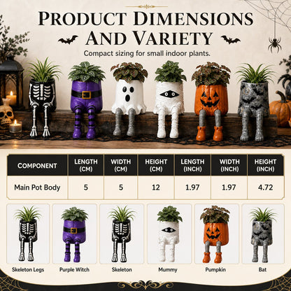 💀🎃Halloween Whimsical Hanging Leg Planter Hand-Painted Resin Succulent Pot💐(📦Buy 3 Free Shipping)
