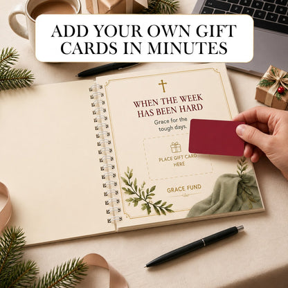 ✝️ FAITH GIFT CARD BOOK 📖 14 Themed Pages, Hardcover & Durability Line