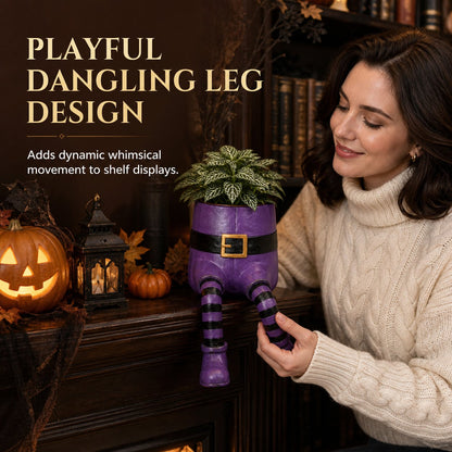 💀🎃Halloween Whimsical Hanging Leg Planter Hand-Painted Resin Succulent Pot💐(📦Buy 3 Free Shipping)