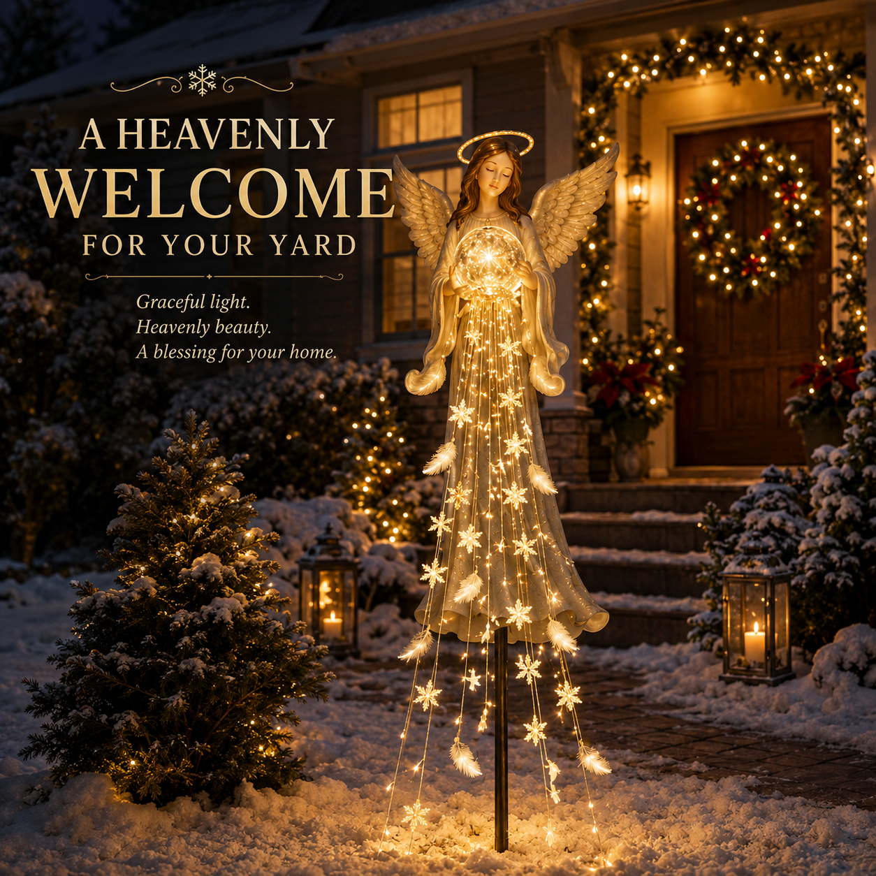 ✨ Angel Blessing Fountain– Solar Cascading Angel Garden Light 👼