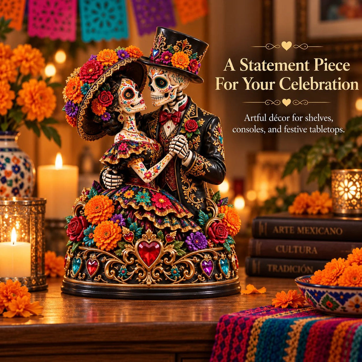 Day of the Dead Catrina Figurines – 3 Colorful Character Styles