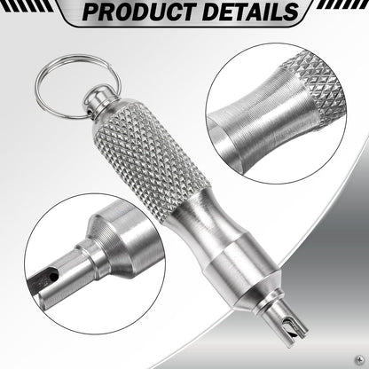 🔧 4-Pack Stainless Steel Valve Core Removal Tool | Portable Keychain Tire Repair Kit