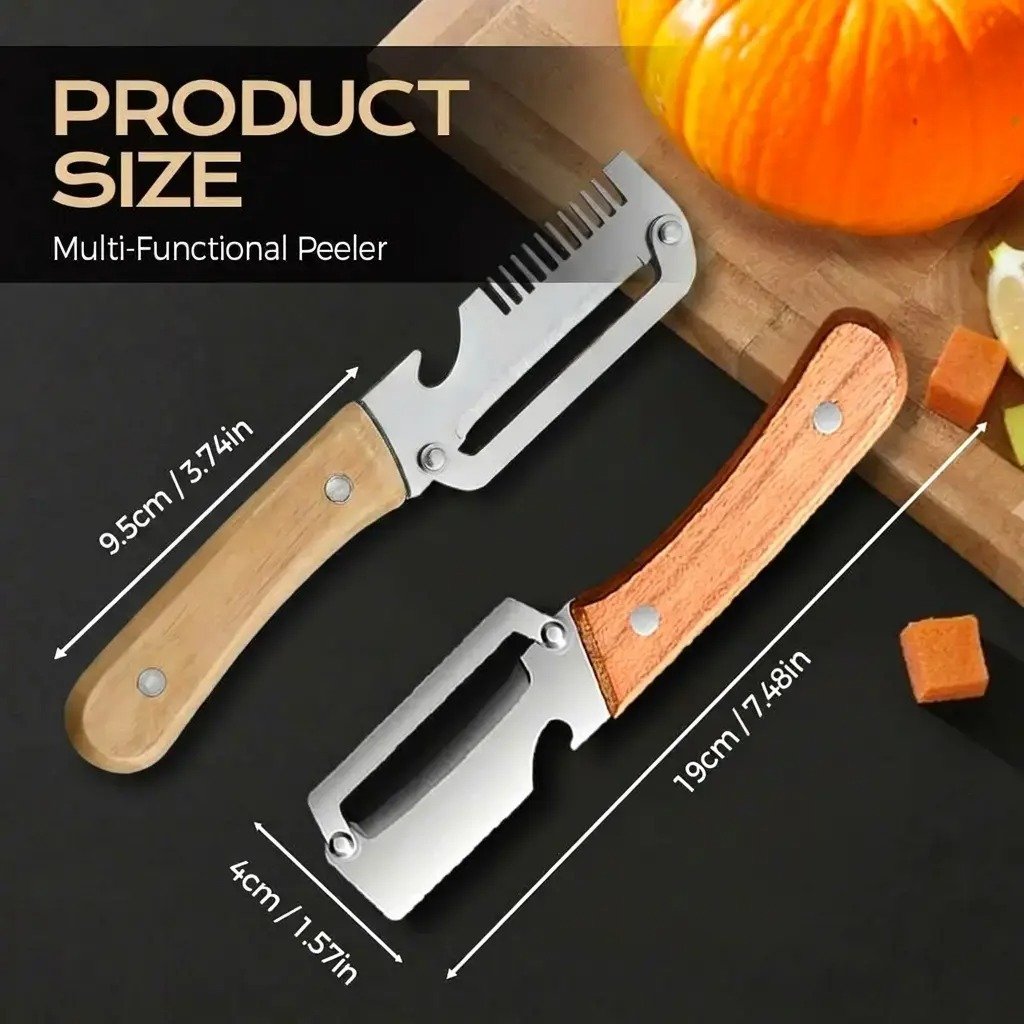 ✨Stainless Peeler, High-Grade Durability,Clean, Precision Peeling + Bottle Opener