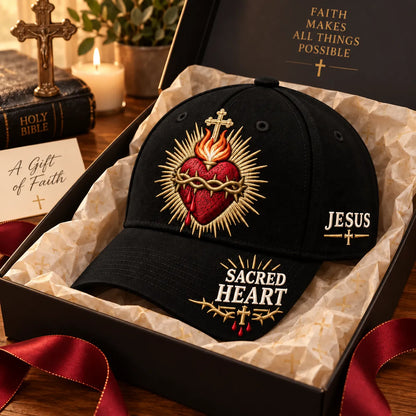 ❤️Sacred Heart of Jesus Faith Baseball Cap✝️Wear Your Faith. Carry His Love.