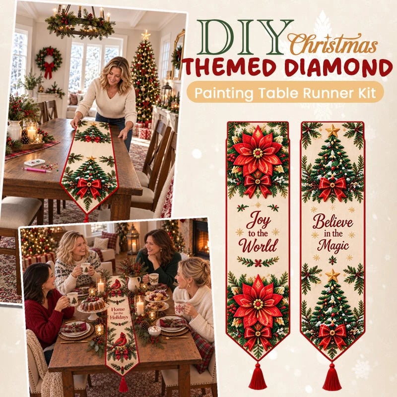 🔥HOT SALE🔥✨ DIY Christmas Diamond Painting Table Runner Kit