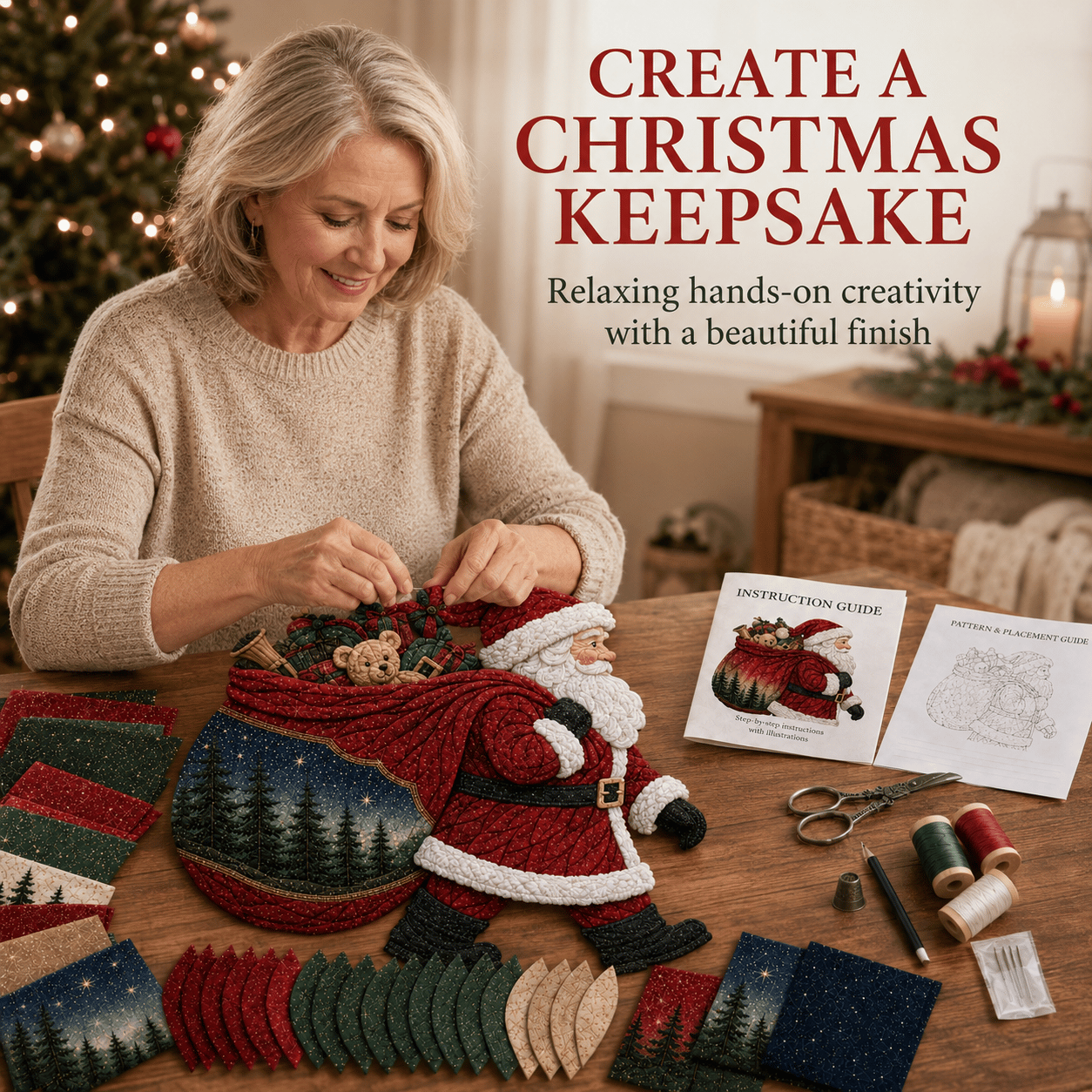 🧵 Christmas Fabric Art Door Hanging Craft Kit - Limited Time 50% OFF