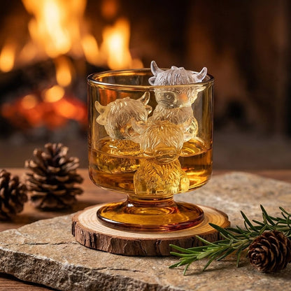 ⏳Last Day Special Price ￡19.99!!🐮 Mini Highland Cow Ice Cube Mold – Cute 3D Ice for Drinks, Parties & Gifts