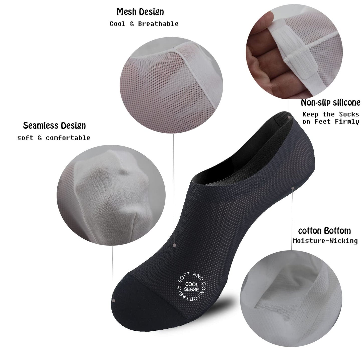 💯 Ultra Thin No Show Liner Socks – Non Slip & Hidden Fit ✨