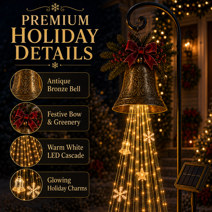 🎄 Christmas Bell Cascade Solar Yard Light✨
