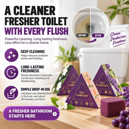 🚽✨ Toilet Tank Cleaning Blocks – Clean & Deodorize With Every Flush🍀