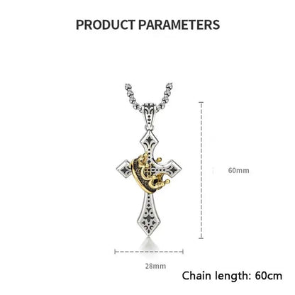 🔥Last Day Promotion 49% OFF🔥 - Crown Cross Necklace for Men and Women Faith Prayer Accessories Gift