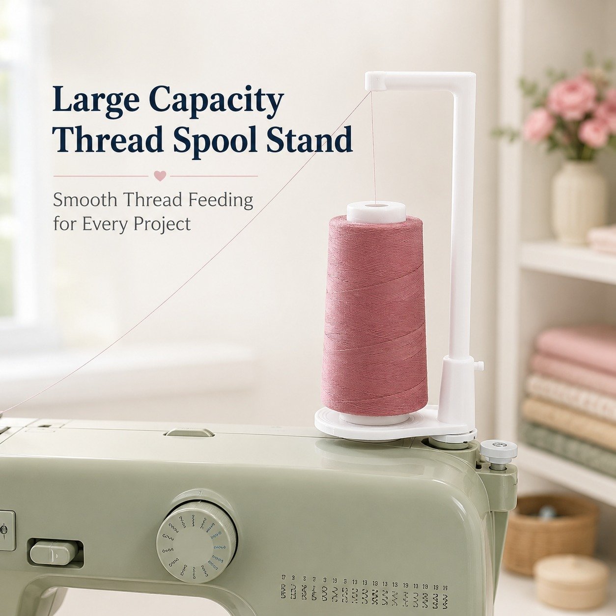 🔥LAST DAY 50% OFF -- 🧵Large Capacity Thread Spool Stand🪡(Compatible With Most Sewing Machines In US Markets)