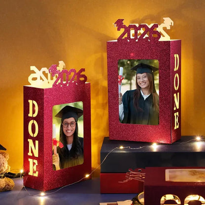 🔥Last Day 49% OFF - 4/8Pcs Graduation Centerpieces for Class of 2026 Fit 4x6in Photo | Fillable Picture Box