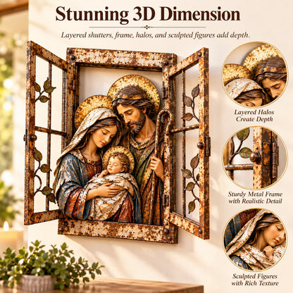 Holy Family Window-Style Wall Decor