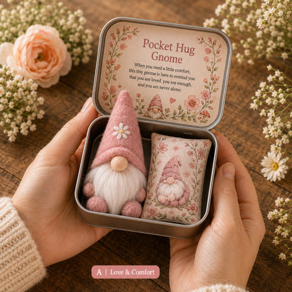 🔥Last Day Buy 3 Get 1 Free - Pocket Hug Gnome Comfort Gift Tin – Mini Emotional Support Keepsake