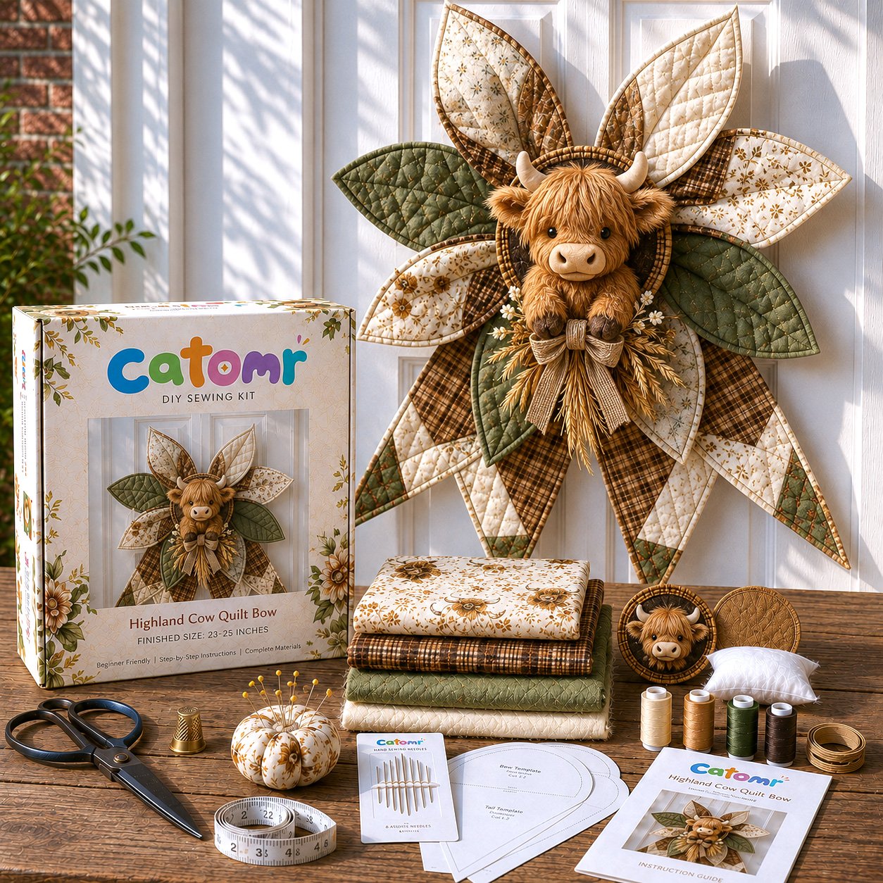 🔥Last Day 50% OFF- Large Patchwork Bow Sewing Kit | Complete Kit with All Tools & Step-by-Step Guide Included 💕
