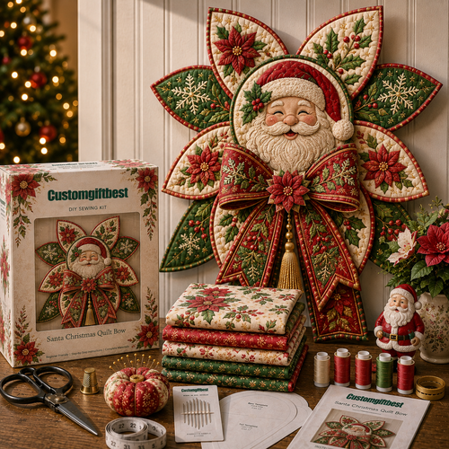 Christmas Quilt Bow DIY Sewing Kit