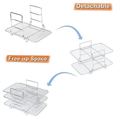 Air Fryer Rack, 304 Stainless Steel Toast Rack, Multi-Layer Grill, Grill