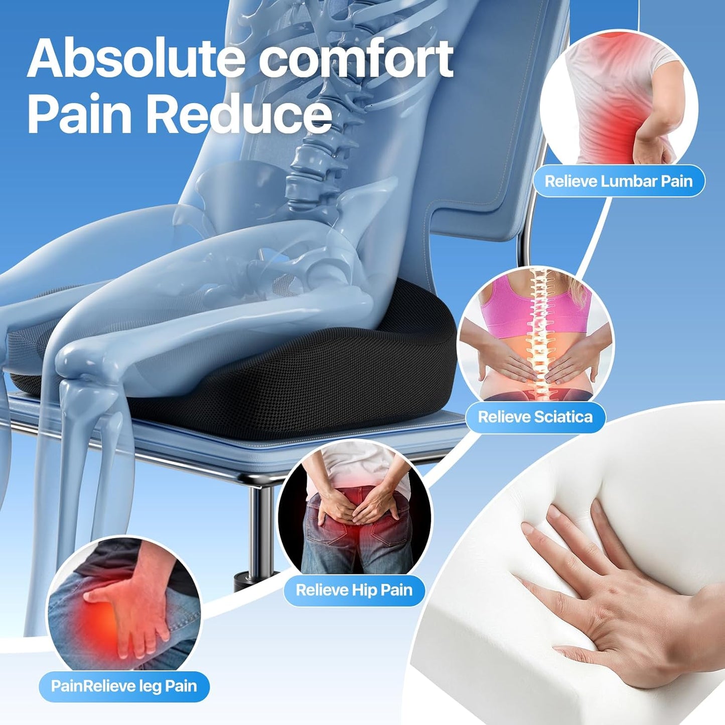🎁Ergonomic Memory Foam Seat Cushion