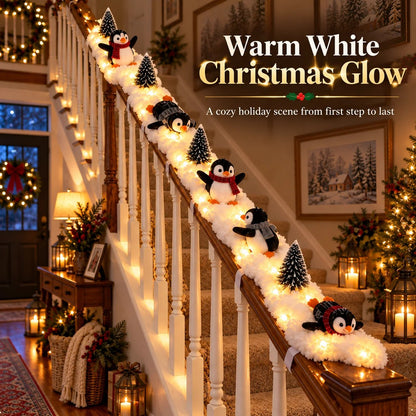 🔥Buy 2 Get 20% OFF🔥Playful Penguin Snowy Stair Railing Decor