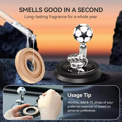 ⚽🚗Solar Rotating Football Car Air Freshener & Aromatherapy Diffuser