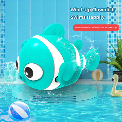 🐟🪸Baby bath clownfish wind-up toy for bathing, children's chain toy for water play