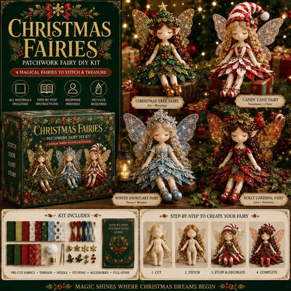 🔥LAST DAY 50% OFF - ✨ Christmas Magic Patchwork Fairy DIY Kit – Stitch Your Own Magical Christmas Fairy Collection