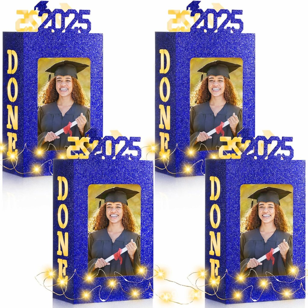 🔥Last Day 49% OFF - 4/8Pcs Graduation Centerpieces for Class of 2026 Fit 4x6in Photo | Fillable Picture Box