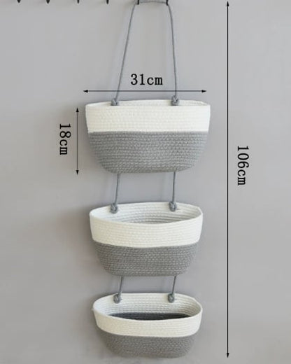Decorative 3-Tier hanging organizer bag, over the door basket