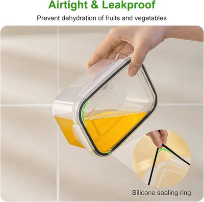 BPA-Free-Double DrainerFruit & Vegetable Storage Box,,Kitchen Accessories Storage Organizer, Household Essentials Durable