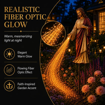 ✝️ Solar Jesus Fiber Optic Garden Light ✨ | Faith-Inspired Outdoor Decor🔥