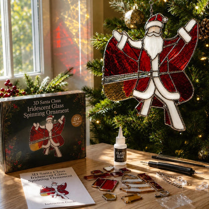 🎄Beginner-Friendly 3D Christmas Iridescent Suncatcher DIY Kit | Complete Kit with Glass-Style Panels, Metal Frames, Hanging Chain, Tools & Step-by-Step Guide Included 💕