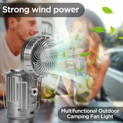 🔥3 in 1 Portable Solar Outdoor Led Camping Lantern with Fan
