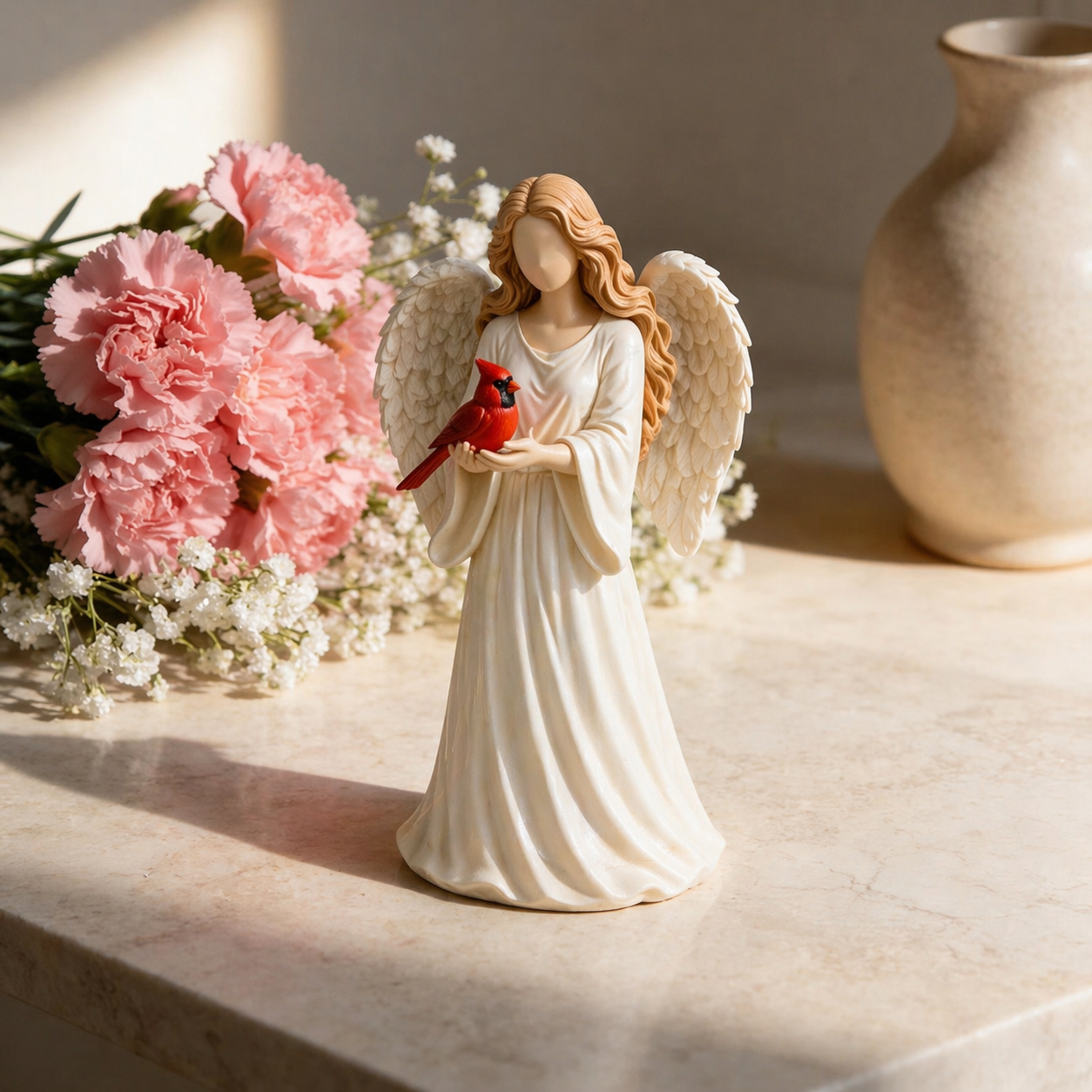🔥Mother's Day Gift-Red Cardinal Bird Angel Figurine