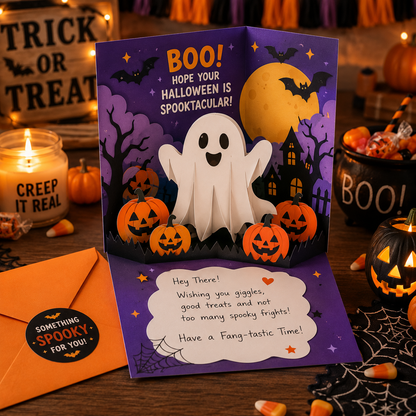 👻 Halloween 3D Pop-Up Greeting Card – A Spooky Surprise for Someone Special 🎃