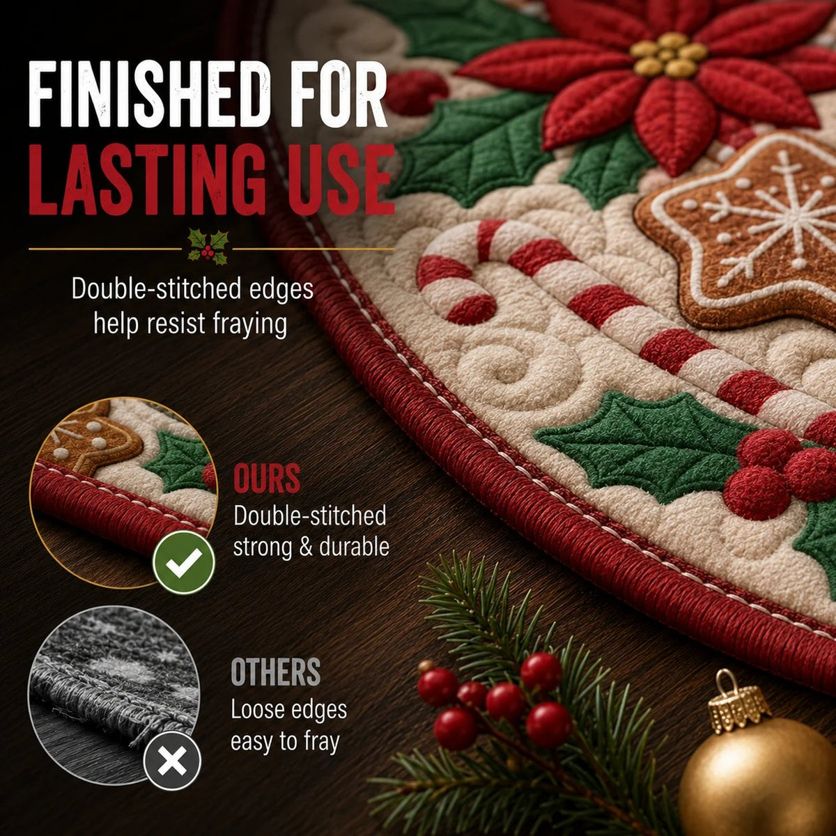 🎄3D Optical Illusion Vortex Quilted Round Christmas Rug